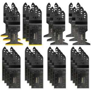28pcs universal oscillating tool oscillating saw blades, include 6pcs titanium oscillating multitool blades for metal and hard material, quick release multi tool blades fits most models the market