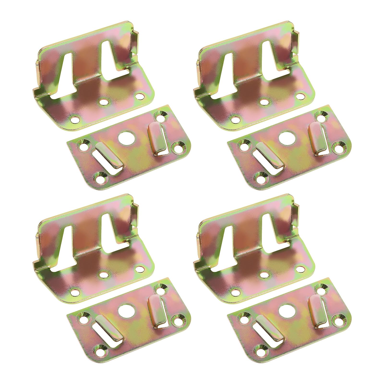 SING F LTD 4Pcs Connecting Corners Bed Connectors Heavy Duty Rust Proof Bed Rail Brackets Home Accessories for Bed Beam Support Bed Frame Fixing