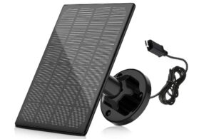 3w solar panel for outdoor wireless security camera, ip65 waterproof solar panel continuously power usb, adjustable security wall mount (black)