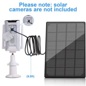 3W Solar Panel for Outdoor Wireless Security Camera, IP65 Waterproof Solar Panel Continuously Power USB, Adjustable Security Wall Mount (Black)