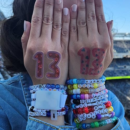 48 Pcs Eras Tour Merch, Glow in Dark/13 Hand/13/Temporary Tattoos, Party Accessories for Swifties Gifts