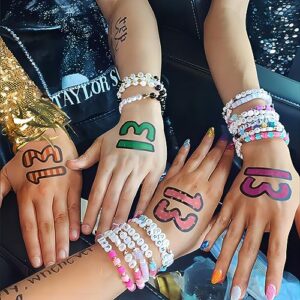 48 Pcs Eras Tour Merch, Glow in Dark/13 Hand/13/Temporary Tattoos, Party Accessories for Swifties Gifts