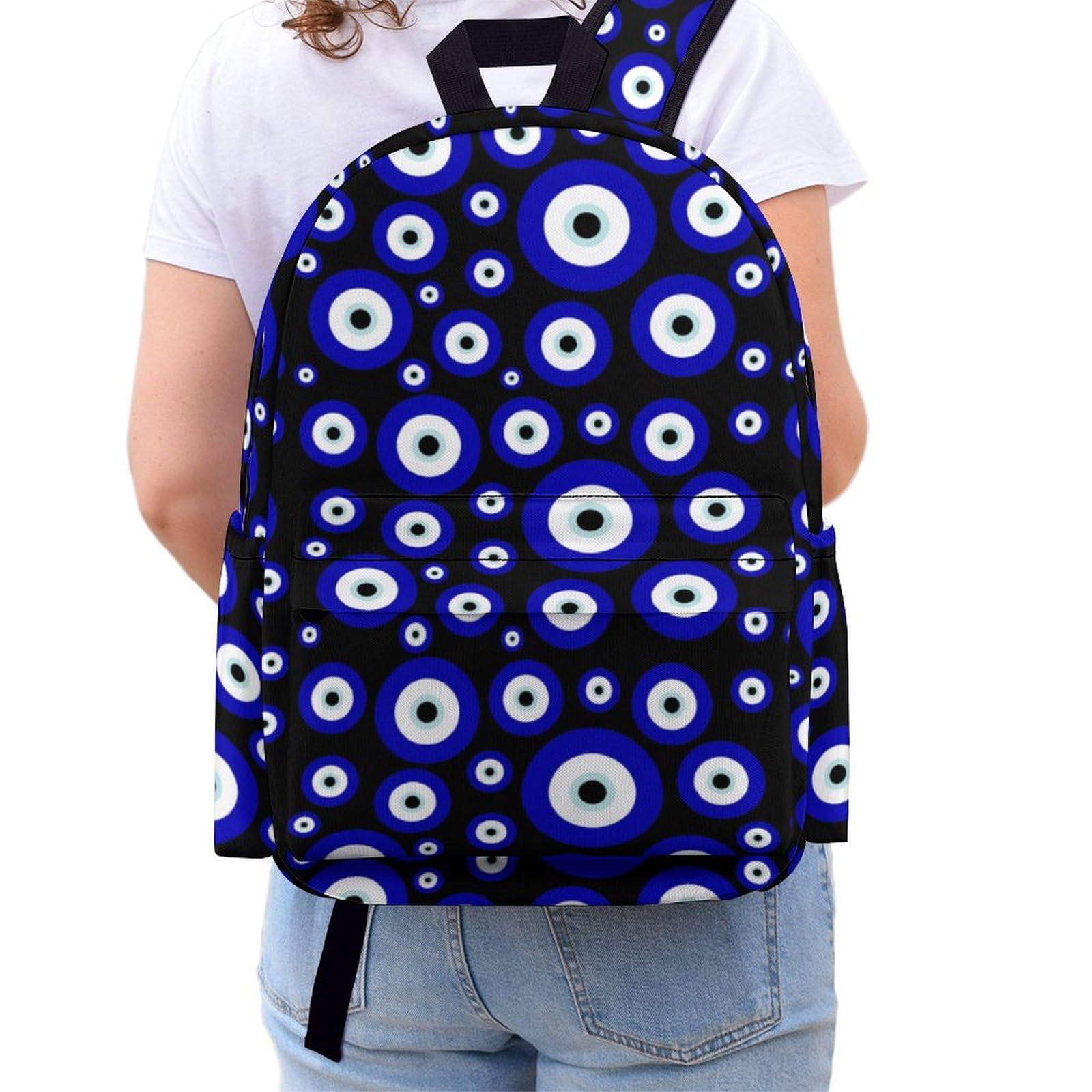 MENRIAOV Blue Evil Eye Backpack Laptop Daypack Bookbag Outdoor Travel Bag Laptop Tablet Backpack