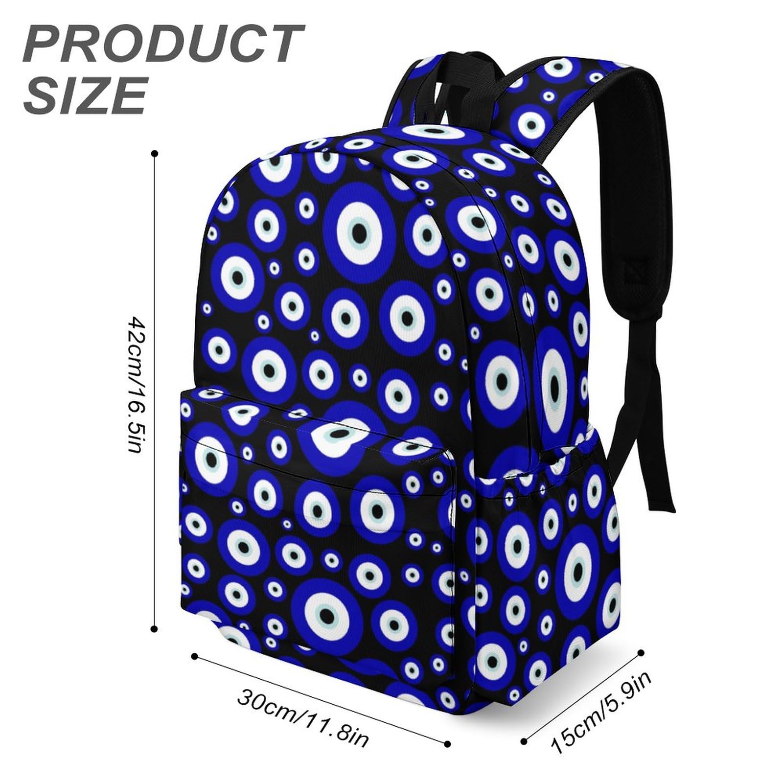 MENRIAOV Blue Evil Eye Backpack Laptop Daypack Bookbag Outdoor Travel Bag Laptop Tablet Backpack