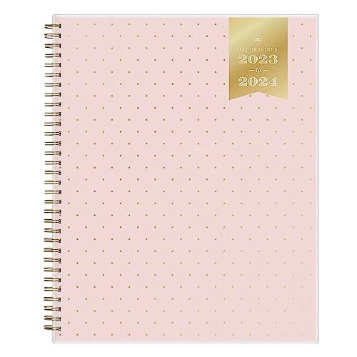 2023-2024 Day Designer Weekly/Monthly Planning Calendar, 8-1/2" x 11", Swiss Dot Blush Frosted, July 2023 to June 2024, 142496