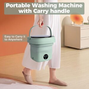 Portable Washing Machine, 6L Mini Washing Machine with 3 Modes Timing Cleaning, Portable Washer with Soft Spin and Draining for Socks, Baby Clothes, Towels and Small Items