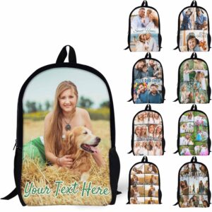 custom personalized backpack customize image photo text name logo laptop bag causul daypack (1 photo)