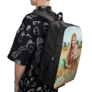 Custom Personalized Backpack Customize Image Photo Text Name Logo Laptop Bag Causul Daypack (1 Photo)