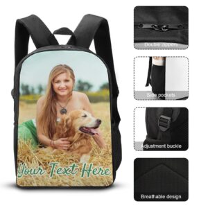 Custom Personalized Backpack Customize Image Photo Text Name Logo Laptop Bag Causul Daypack (1 Photo)