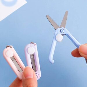 Folding Scissors Pocket Mini Scissor with Keychain for Cutting Portable Travel Scissors Foldable Telescopic Cutter, Scrapbooking, Crafting, Sewing