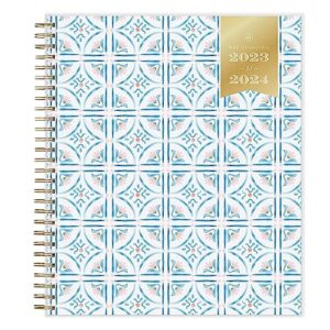 2023-2024 day designer monthly planning calendar, 8" x 10", elle blue frosted, july 2023 to june 2024, 142488