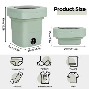 Portable Washing Machine, Mini Washing Machine, 9L Foldable Washing Machine with Water Inlet Mini Washer for delicate items, Socks, Underwear, Baby Clothes, Apartments, Dorm, Rv, Travel Laundry