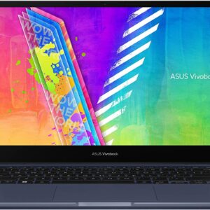 ASUS VivoBook Go 14 Flip Thin and Light 2-in-1 Laptop, 14'' HD Touch, Intel Celeron N4500, 4GB RAM, 64GB eMMC + 512GB SSD, NumberPad, Win 11, 1-Year Microsoft 365, Quiet Blue + Accessories