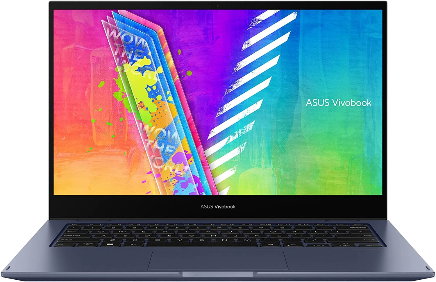 ASUS VivoBook Go 14 Flip Thin and Light 2-in-1 Laptop, 14'' HD Touch, Intel Celeron N4500, 4GB RAM, 64GB eMMC + 512GB SSD, NumberPad, Win 11, 1-Year Microsoft 365, Quiet Blue + Accessories