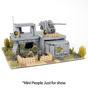 MOOXI WW2 Military Battle Fort Building Block Set(928PCS). Suitable for Secondary Creation.Build Different Combat Buildings.