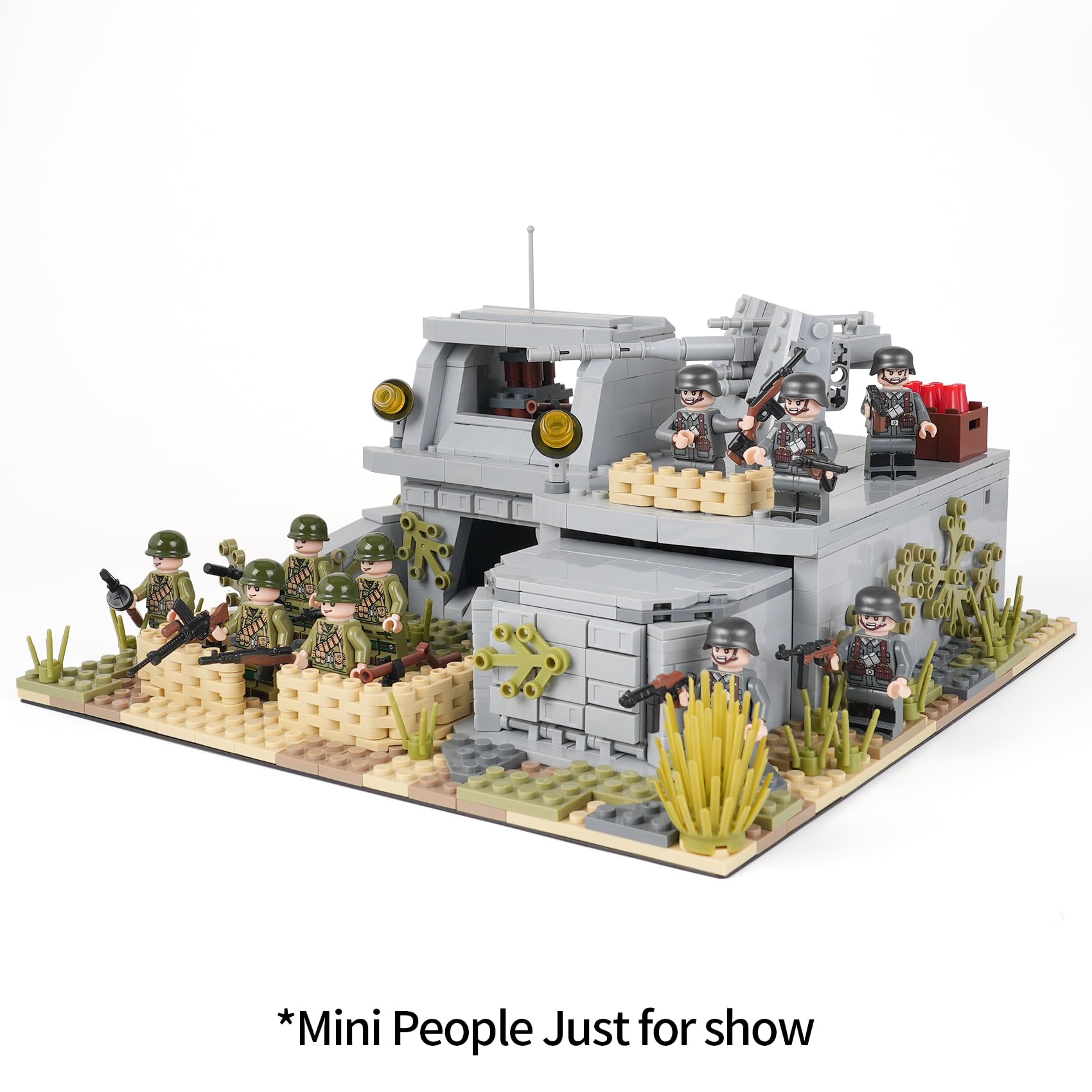 MOOXI WW2 Military Battle Fort Building Block Set(928PCS). Suitable for Secondary Creation.Build Different Combat Buildings.