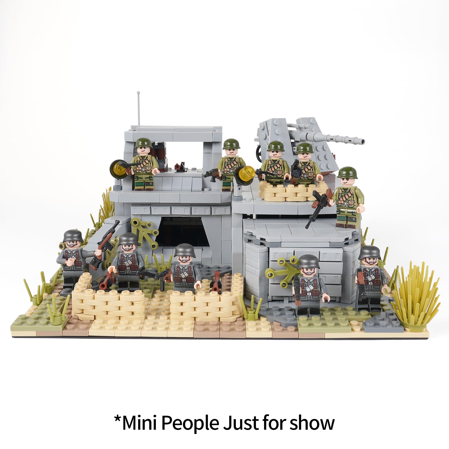 MOOXI WW2 Military Battle Fort Building Block Set(928PCS). Suitable for Secondary Creation.Build Different Combat Buildings.