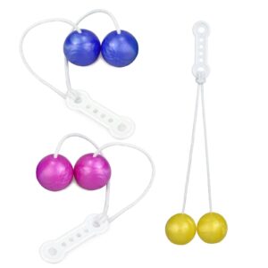 TPZAERK Clackers Ball Lato Lato Toy, 2 Swinging Balls on A String Rope, Click Clacks Noise Maker Party Favours, Fine Motor Skills Toys Hands on Abilities, Novelty Gifts for Boys and Girls (2 PCS)