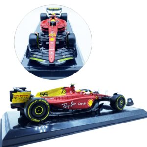 HTLNUZD Bburago 1/24 2022 New F1-75#55 for Ferrari 75th Anniversary Sainz Static Formula One Alloy Racing Car Die Cast Vehicles Model Collectible Gift