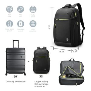 Swissdigital Design Travel Backpack for men,17 Inch large Laptops Backpack with USB Charging Port,Carry on Business Anti-theft Backpack With RFID Protection (JAVA SD805-01)