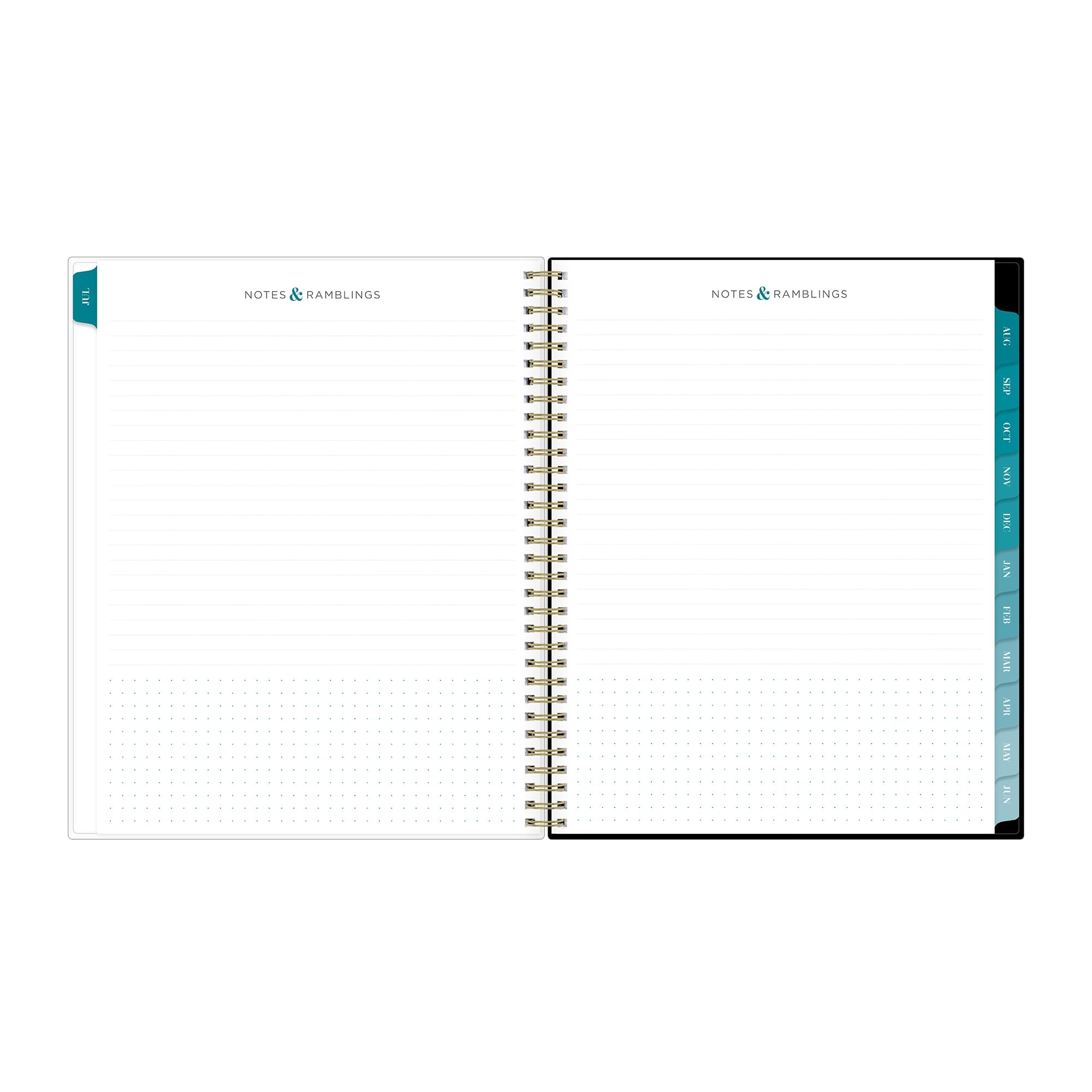 2023-2024 Blue Sky™ Inkwell Press Windblown CYO Horizontal Flex Weekly/Monthly Academic Planning Calendar, 8-1/2" x 11", Charcoal, July 2023 to June 2024, 142397