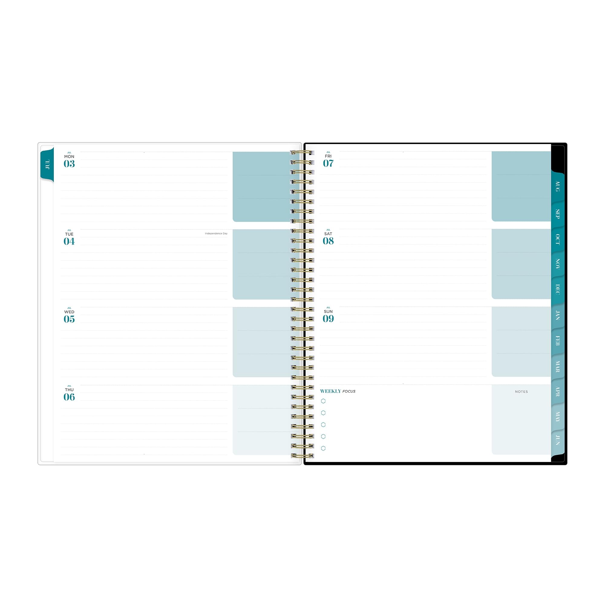 2023-2024 Blue Sky™ Inkwell Press Windblown CYO Horizontal Flex Weekly/Monthly Academic Planning Calendar, 8-1/2" x 11", Charcoal, July 2023 to June 2024, 142397