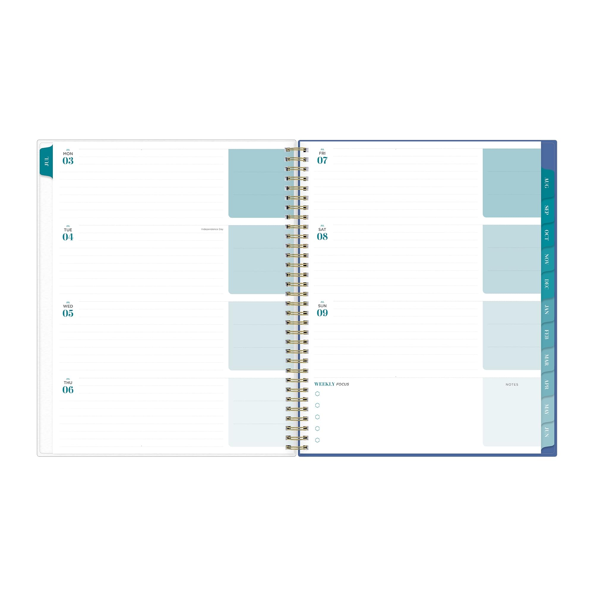 2023-2024 Blue Sky™ Inkwell Press Whirlwind Frosted Polypropylene Horizontal Weekly/Monthly Flex Academic Planning Calendar, 8-1/2" x 11", July 2023 to June 2024, 142398