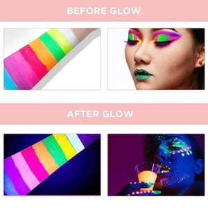 ANYI 8 Colors UV Glow Neon Eyeliner Set, Matte Colorful Eyeliner Pen, Neon Makeup Face Paint, Rainbow Graphic Eyeliner UV Glow in the Dark for Halloween Costume Holiday Birthday Masquerades