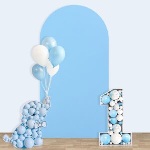 PATYDEST Wedding Arch Backdrop Stand Cover 6ft Arch Covers Baby Blue Spandex Stretch Arched Backdrop for Frame Chiara Backdrop Arch Covers 2-Sided Bridal Balloon Arch Wall Backdrop for Prom Decor