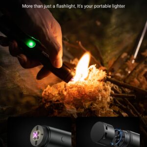 XCOOL 3-in-1 Powerful Flashlight with Arc Lighter and Door Alarm, USB C Charging Flashlights High Lumens Rechargeable, Super Bright Flashlight for Emergency, Camping, Home(1 Pack)