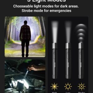 XCOOL 3-in-1 Powerful Flashlight with Arc Lighter and Door Alarm, USB C Charging Flashlights High Lumens Rechargeable, Super Bright Flashlight for Emergency, Camping, Home(1 Pack)