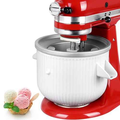 LETOMS Ice Cream Maker Attachment for Kitchenaid, 2 Quart Frozen Ice Cream Bowl for Stand Mixer 4.5/5/6/7QT, Sorbet Gelato Maker for Homemade Ice, Dessert, Yogurt