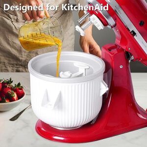 LETOMS Ice Cream Maker Attachment for Kitchenaid, 2 Quart Frozen Ice Cream Bowl for Stand Mixer 4.5/5/6/7QT, Sorbet Gelato Maker for Homemade Ice, Dessert, Yogurt