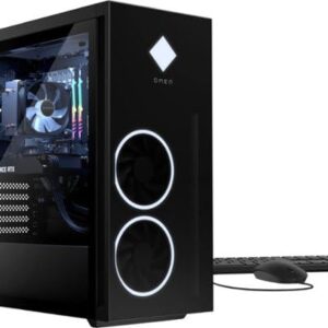 HP OMEN 30L GT13 Gaming Desktop Computer - AMD Ryzen 7 5700G 8-Core up to 4.60 GHz CPU, 64GB RAM, 2TB NVMe SSD, AMD Radeon RX 6700XT 12GB GDDR6 GPU, Custom Case Lighting, Windows 11 Home, Jet Black