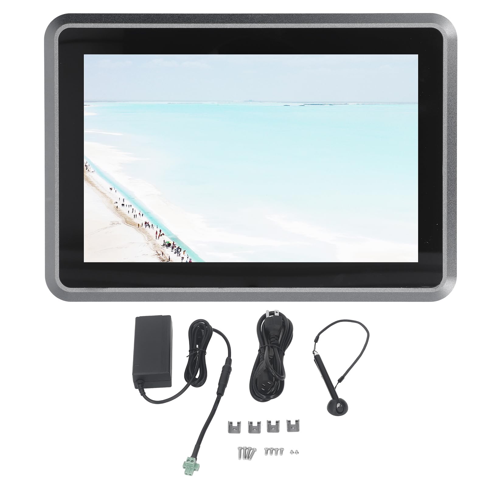 10.1in Industrial Tablet PC Aluminum Alloy Rugged Touchscreen Tablet 100‑240V (US Plug)