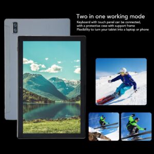 2 in 1 Tablet,10.1 Inch Tablet 8 Core CPU 6GB RAM 128GB ROM 5GWIFI Tablet for Android 12, 4G Network Tablet PC with Keyboard Support 4G Communication Network (US Plug)