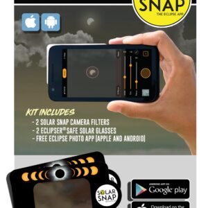 Solar Snap Eclipse App - Eclipse Photography Kit, Glasses, and App for iPhone and Android, Safe for Viewing Celestial Phenomenon