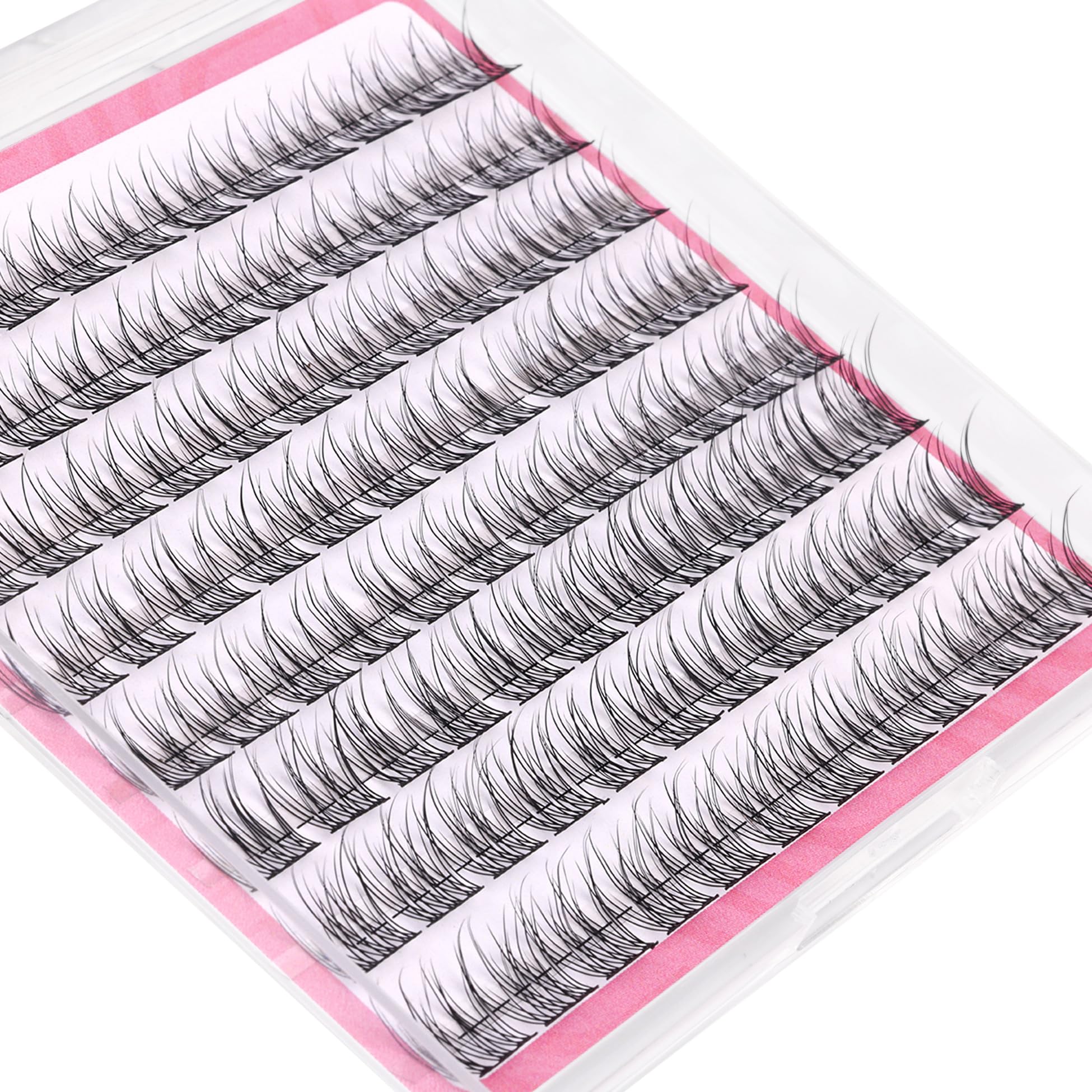 Natural Cluster Lashes Wispy CC Curl 9-11MM Mixed Lengths Eyelash Extension Individual 96 Pcs DIY Lash Extension at Home