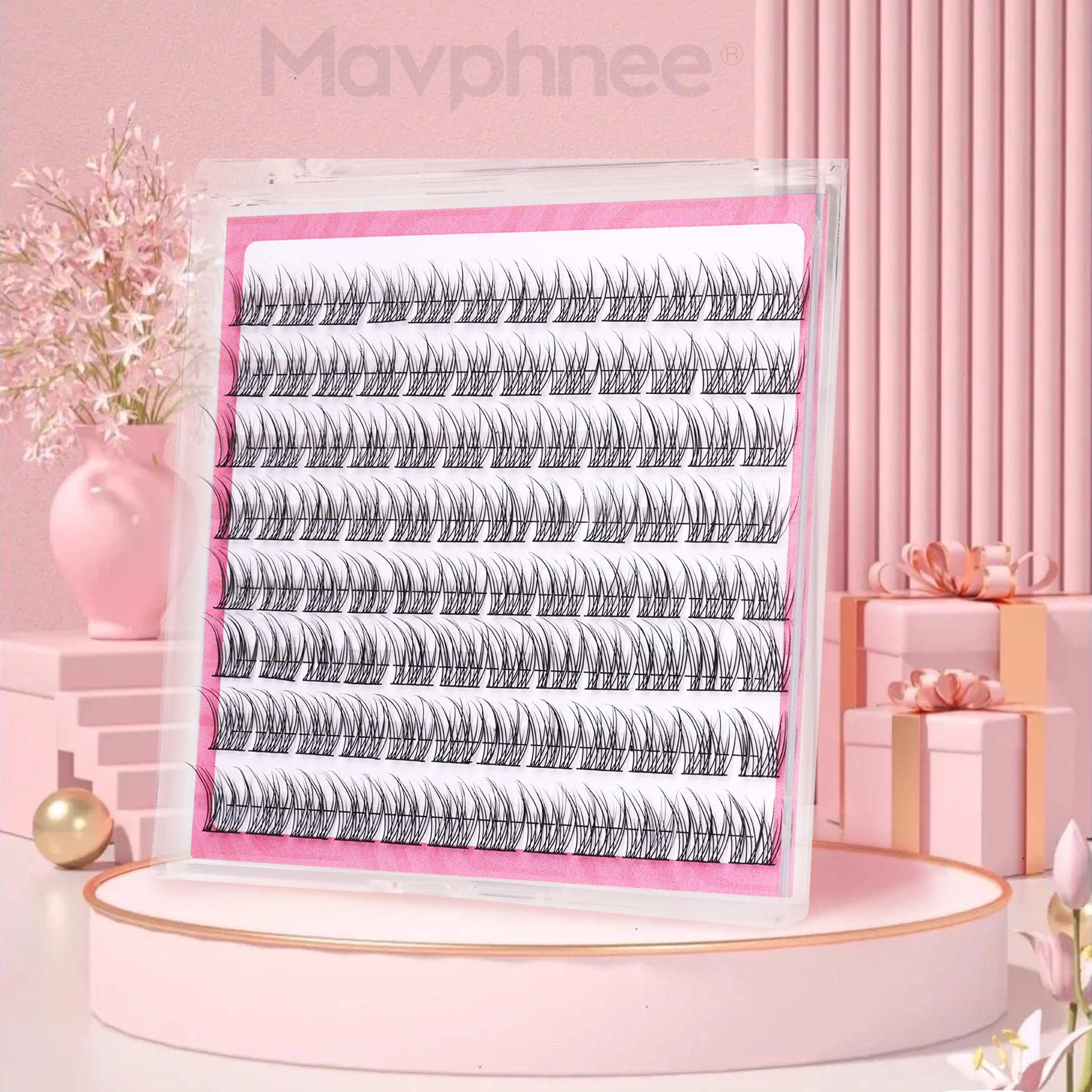 Natural Cluster Lashes Wispy CC Curl 9-11MM Mixed Lengths Eyelash Extension Individual 96 Pcs DIY Lash Extension at Home