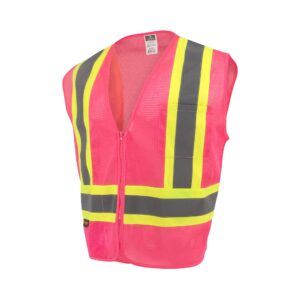 radians sv22-1 economy type o class 1 safety vest size extra large, pink mesh with contrasting tape - 1 each