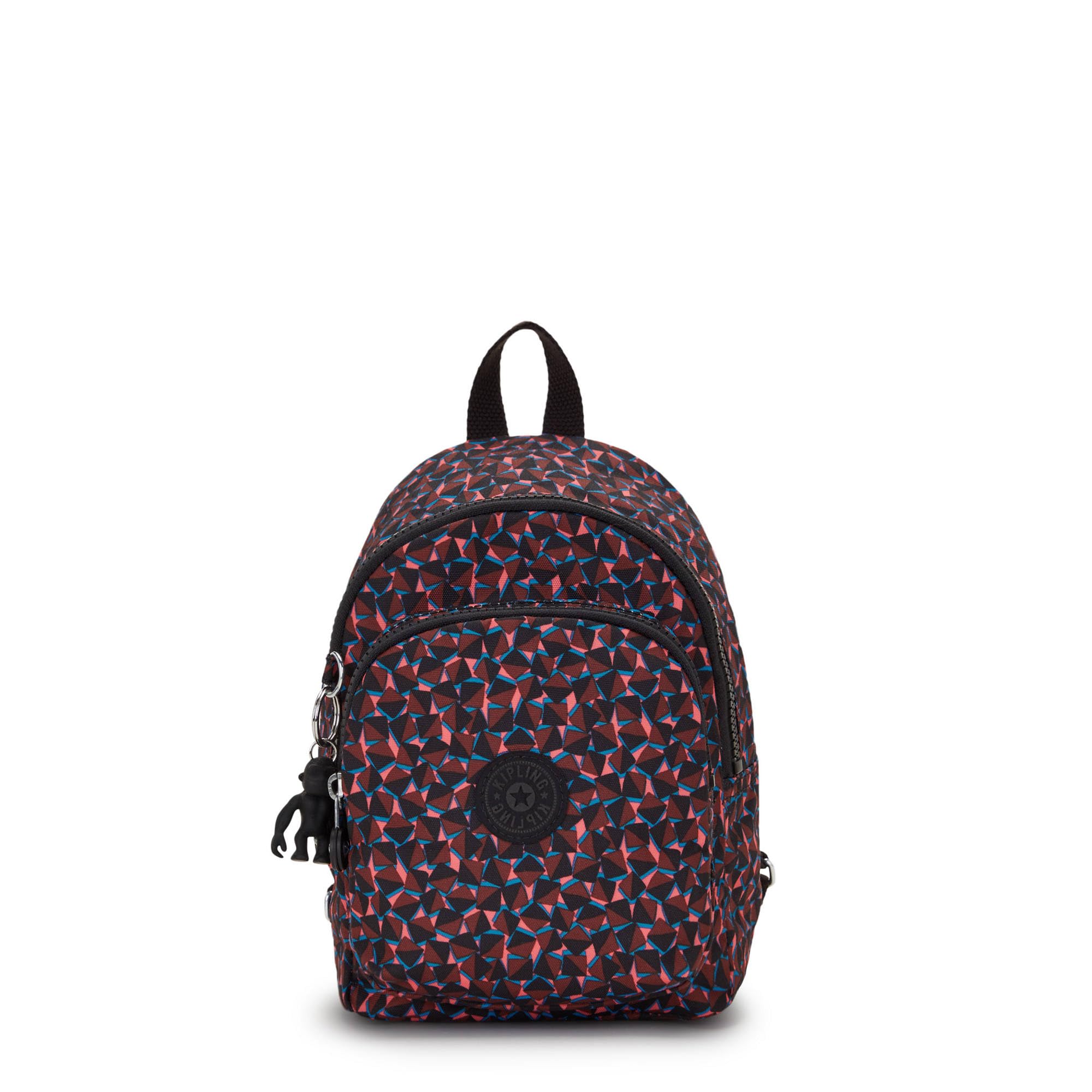 Kipling Women's New Delia Compact Backpack Happy Squares Print, 7'' x 9.25'' x 5''