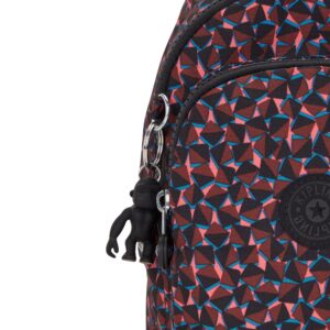 Kipling Women's New Delia Compact Backpack Happy Squares Print, 7'' x 9.25'' x 5''