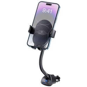 wixgear phone charger car mount with dual usb charger cellphone holder for car cigarette lighter phone holder charger, phone charger car mount, car phone mount with usb charger, cigarette mounts