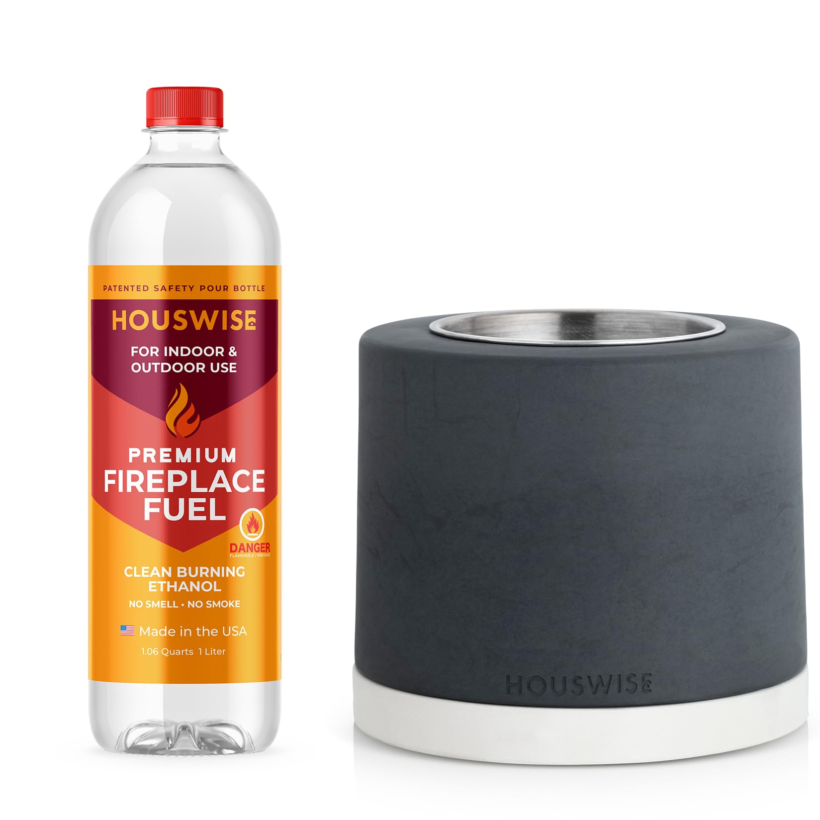 Tabletop Fire Pit (Round) and Ethanol Fuel Bundle