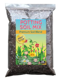 premium potting soil mix with peat moss, vermiculite, perlite (made in usa) (4 dry quarts)