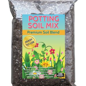 Premium Potting Soil Mix with Peat Moss, Vermiculite, Perlite (Made in USA) (4 Dry Quarts)