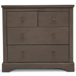 Simmons Kids Paloma 4 Drawer Dresser with Changing Top and Interlocking Drawers - Greenguard Gold Certified, Rustic Grey