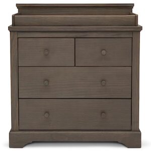 Simmons Kids Paloma 4 Drawer Dresser with Changing Top and Interlocking Drawers - Greenguard Gold Certified, Rustic Grey