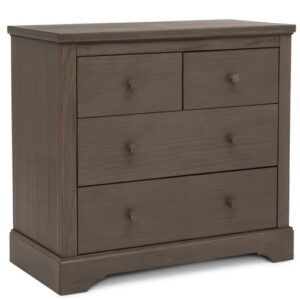 Simmons Kids Paloma 4 Drawer Dresser with Changing Top and Interlocking Drawers - Greenguard Gold Certified, Rustic Grey