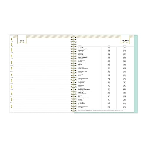 Blue Sky Day Designer 2024 Weekly and Monthly Planner, 8.5" x 11", Frosted Cover, Wirebound, Secret Garden Mint (140101-24)